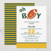 Invitation Classic Oh Boy Retro Football Baby shower (Devant / Derrière)