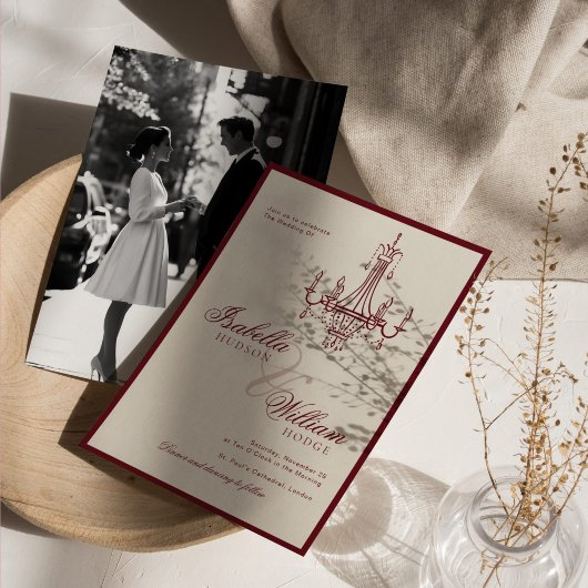 Invitation Classic Old Money Ivory Retro Timeless Wedding