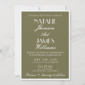 Invitation Classic Olive Green Old Money QR Code Wedding  (Devant)