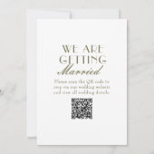 Invitation Classic Olive Green Old Money QR Code Wedding  (Dos)