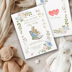 Invitation Classic Peter le Baby shower lapin Twins