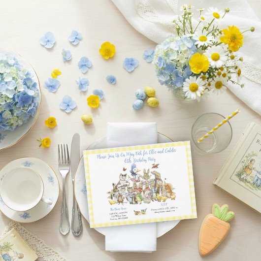 Invitation Classic Peter le lapin Anniversaire Fête Invitatio