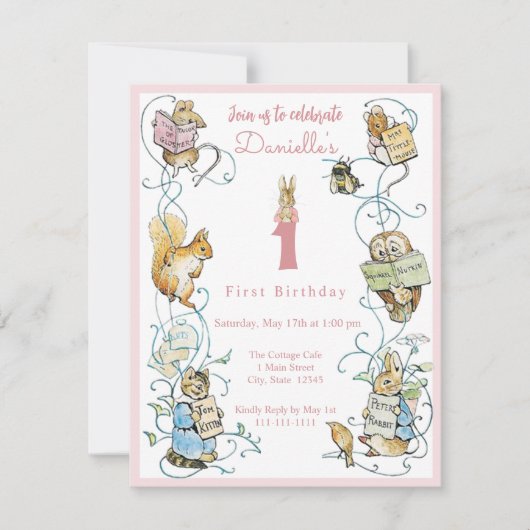 Invitation Classic Peter le lapin Beatrix Potter Anniversaire (Devant)