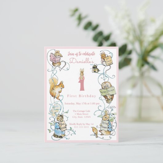 Invitation Classic Peter le lapin Beatrix Potter Anniversaire (Debout devant)