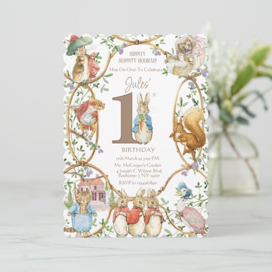 Invitation Classic Peter le lapin Beatrix Potter Anniversaire (Debout devant)