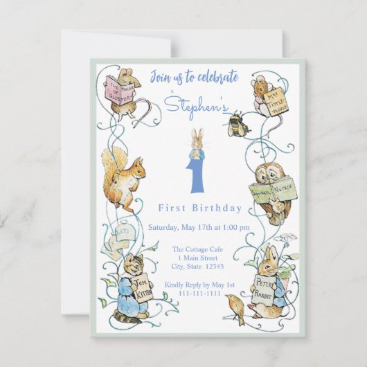 Invitation Classic Peter le lapin Beatrix Potter Anniversaire (Devant)