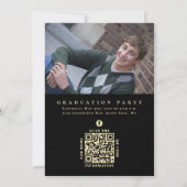 Invitation Classic Photo Black Gold Lauréat (Dos)