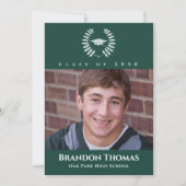 Invitation Classic Photo Dark Green Laurel Feuille (Devant)