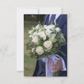 Invitation Classic Photo Groom Holding Bouquet Wedding Invita (Dos)