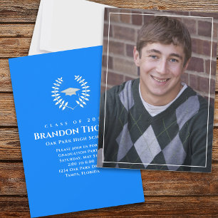 Invitation Classic Photo Laurel Blue