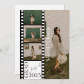 Invitation Classic Photo Strip 2025 Chic Graduation Party (Devant / Derrière)