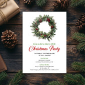 Invitation Classic Pine Wreath Christmas Party Editable