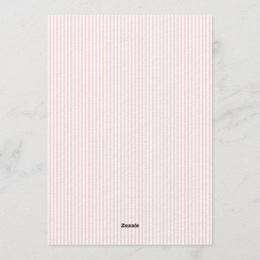 Invitation Classic Pink Stripes & Red Bow Frame Christmas  (Dos)