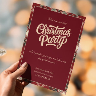 Invitation Classic Plaid Ralph Lauren Traditional Christmas