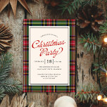 Invitation Classic Plaid Retro Script Christmas Party<br><div class="desc">Classic Plaid Retro Script Christmas Party Invitation dispose d'un cadre plaid traditionnel rouge et vert,  avec script rétro et type classique.</div>