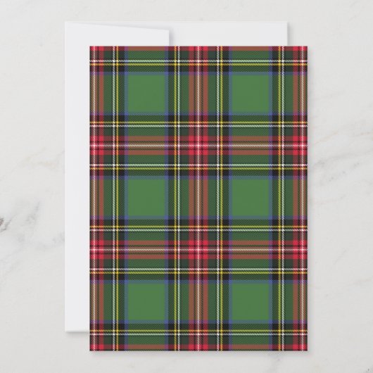 Invitation Classic Plaid Retro Script Christmas Party (Dos)