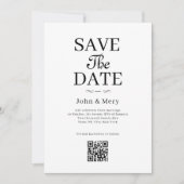 Invitation Classic QR Code Photo Wedding Save The Date (Devant)