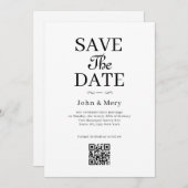Invitation Classic QR Code Photo Wedding Save The Date (Devant / Derrière)