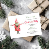 Invitation Classic Quirky Santa Red Green Christmas Party