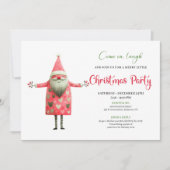 Invitation Classic Quirky Santa Red Green Christmas Party (Devant)