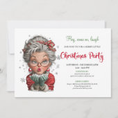 Invitation Classic Quirky Woman Comic Christmas Humor Style (Devant)