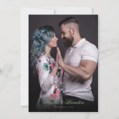 Invitation Classic Real Sage Green Script & Photo Wedding (Dos)