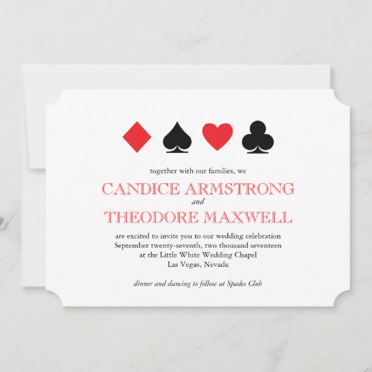 Invitation Classic Red Black Card convient Las Vegas Mariage (Devant)