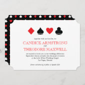 Invitation Classic Red Black Card convient Las Vegas Mariage (Devant / Derrière)