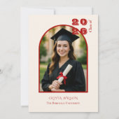 Invitation Classic Red Graduation with Photo Party (Dos)