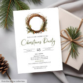 Invitation Classic Red Green Minimalist Elegant Xmas Party