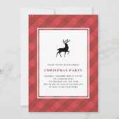 Invitation Classic Red Plaid with Deer Holiday (Devant)