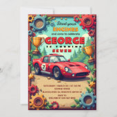 Invitation Classic Red Race Car Birthday Party (Devant)