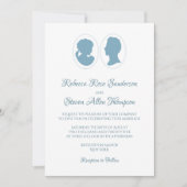 Invitation Classic Regency Blue Cameo Mariage (Devant)