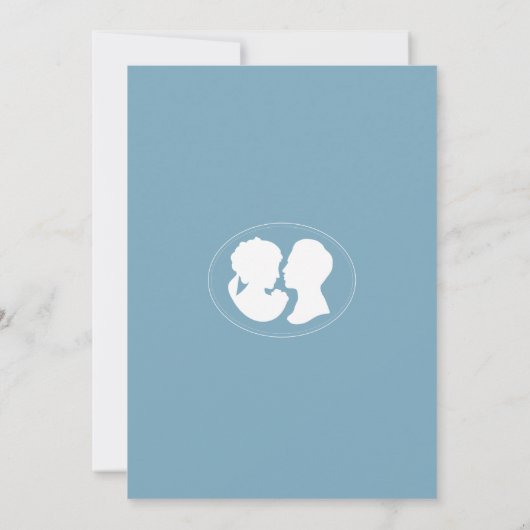 Invitation Classic Regency Blue Cameo Mariage (Dos)