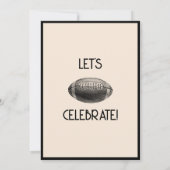 Invitation Classic Retro Black Football 1er Anniversaire (Dos)