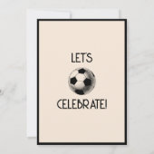 Invitation Classic Retro Black Soccer 2e anniversaire (Dos)