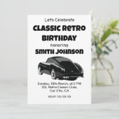 Invitation Classic Retro voiture fête d'anniversaire (Debout devant)