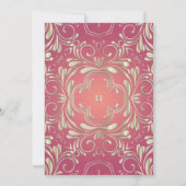Invitation Classic Romantique Or rose Ornate Mariage frontali (Dos)