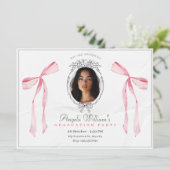 Invitation Classic rose arc élégant photo Graduation (Debout devant)