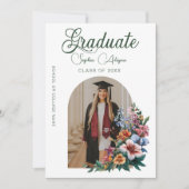 Invitation Classic Rose Flower Garden Photo Graduation (Devant)