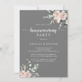 Invitation Classic Rose Rose Rose Grey Fête de réchauffement  (Devant)