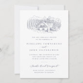 Invitation Classic Rustic Vineyard Illustration Wedding (Devant)
