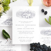 Invitation Classic Rustic Vineyard Illustration Wedding