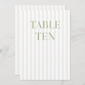 Invitation Classic Sage Green & Beige Mariage 10 Numéro de ta (Devant / Derrière)