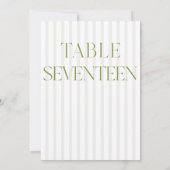 Invitation Classic Sage Green & Beige Mariage 17 Numéro de ta (Dos)