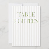 Invitation Classic Sage Green & Beige Mariage 18 Numéro de ta (Dos)