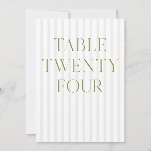 Invitation Classic Sage Green & Beige Mariage 24 Numéro de ta (Dos)