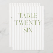 Invitation Classic Sage Green & Beige Mariage 26 Numéro de ta (Devant / Derrière)