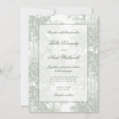 Invitation Classic Sage Green Landscape Toile Wedding (Devant)