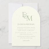 Invitation Classic Sage Green Monogram Minimalist Wedding (Devant)